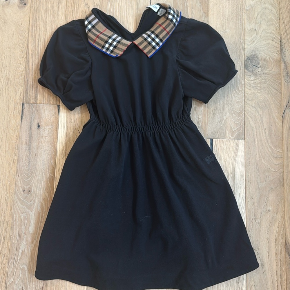 Burberry Black and Tan Puff Sleeve Sundress